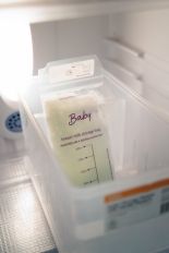 image of breastmilk in refrigerator 